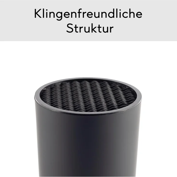 Hanseküche Messerblock Universalmesserblock Rund (6tlg), mit Borsteneinsatz und Edelstahlring - aus recyceltem Plastik – Bild 4