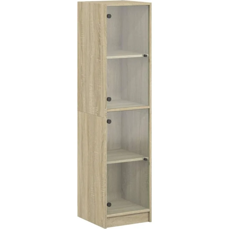 vidaXL Highboard mit Glastüren Sonoma-Eiche 35x37x142 cm 836436 – Bild 6