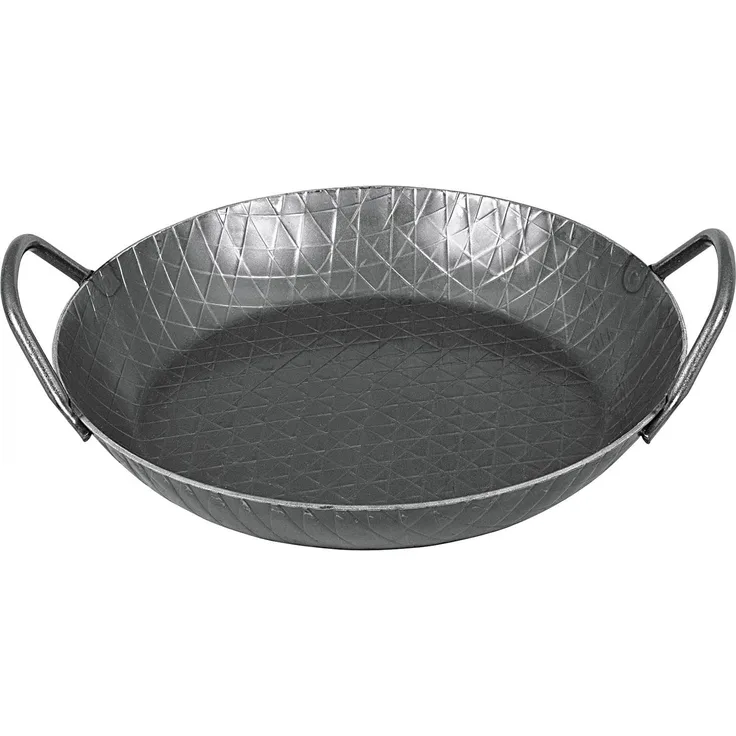 TURK Servierpfanne schmiedeeisern mit 2 Griffen und extra hohem Rand Ø28cm schwarz