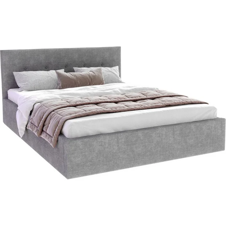 FDM Polsterbett BOHO, modernes Bettgestell mit Bettkasten, Bezug Ottawa, 90x200 bis 180x200 cm, gepolstertes Kopfteil, MADE IN EU