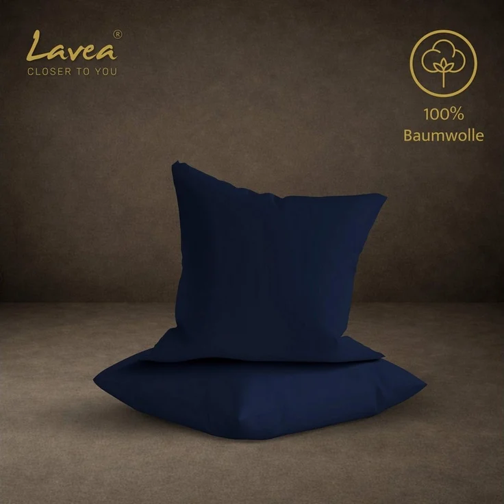Lavea Kissenbezug 2er Set 100% Baumwolle flauschig, Jasmin, Kissenhülle, Kissenbezüge, (2 Stück), pflegeleicht, langlebige Qualität, mit Reißverschluss – Bild 2