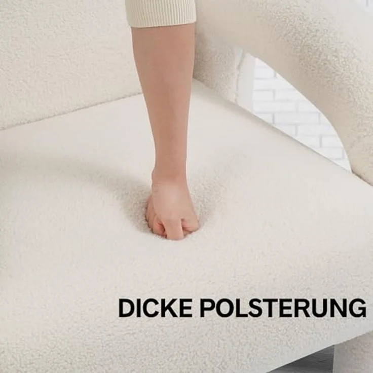 Makika Loungesessel Einzelsofa Lia aus Bouclé in Weiß – Bild 7