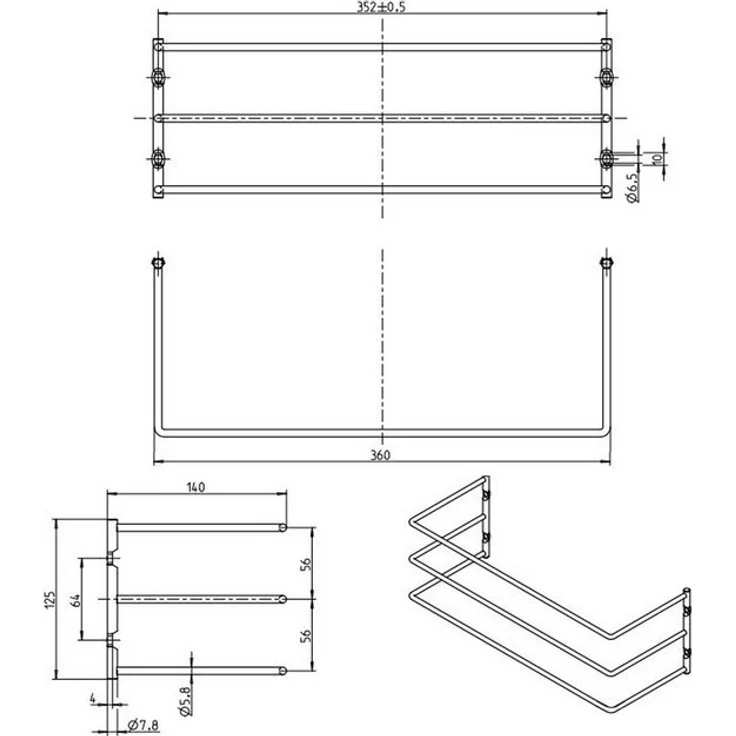Kesseböhmer Küchenorganizer-Set Backblechhalter, zum Einbau in 60 cm breiten Küchenschrank, für 3 Backbleche 360 x 140 x 125 mm chrom poliert – Bild 4