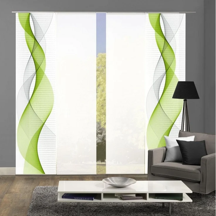 HOME WOHNIDEEN Schiebegardine OPALIA 4ER SET (4 St), Paneelwagen, halbtransparent, Microfaser, HxB: 245x60 – Bild 5