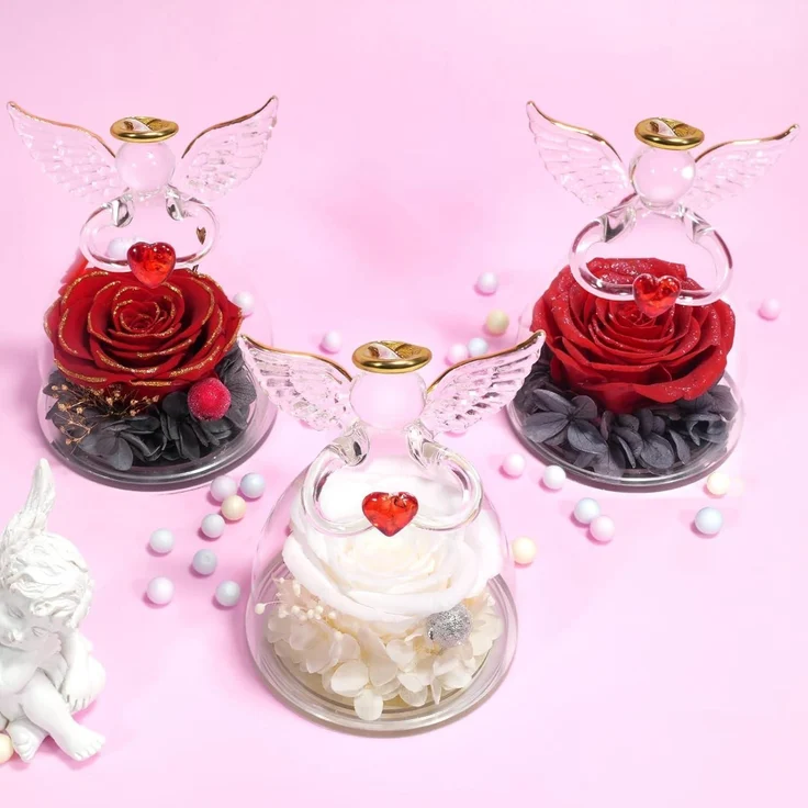 Ewige Rose Engel Mama Oma Forever Geschenk Glas Figur Blume Frauen Rose Garten – Bild 5