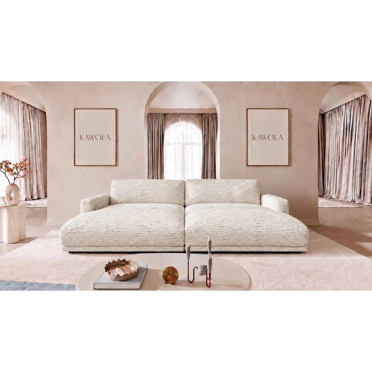 KAWOLA Big Sofa MARLIN Stoff cremeweiß 80 x 168 x 262 cm – Bild 2