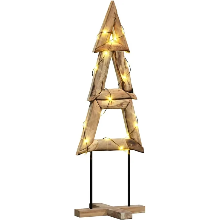 vidaXL Weihnachtsbaum mit Ständer Braun 120 cm Massivholz Teak 42017927 – Bild 2
