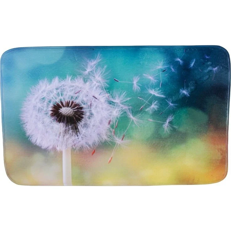 Sanilo Badematte Pusteblume, rutschhemmend, waschbar, schnelltrocknend, Polyester, rechteckig, sehr weich, hochwertig & modern, 50 x 80 cm oder 70 x 110 cm