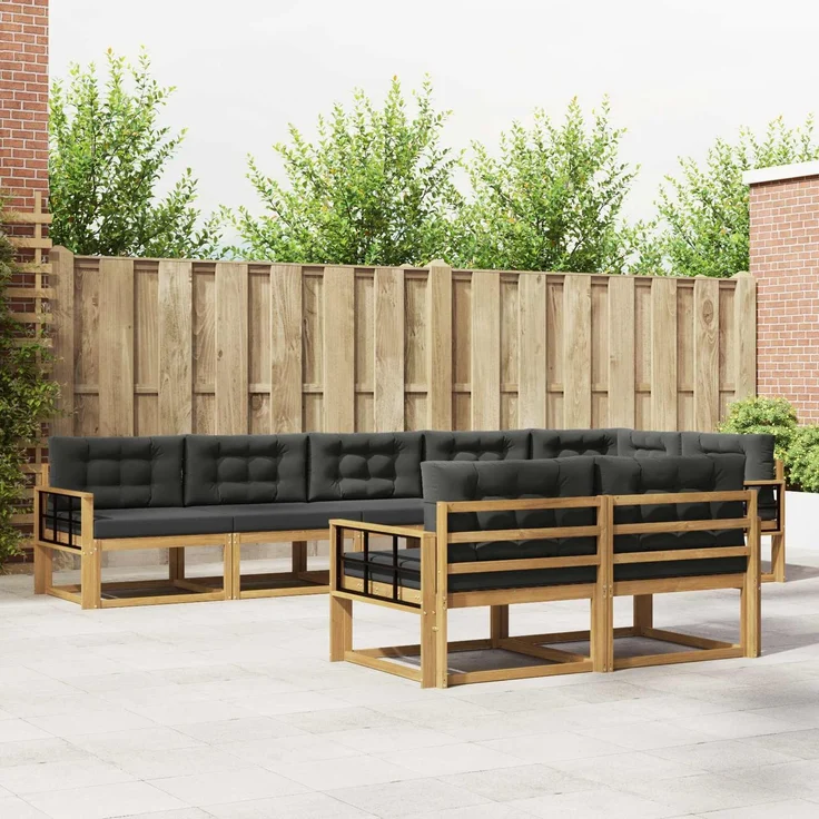 vidaXL Outdoor-Sofagarnitur 6 stk. 8-Sitzer Weiß und Anthrazit 3386631 – Bild 1