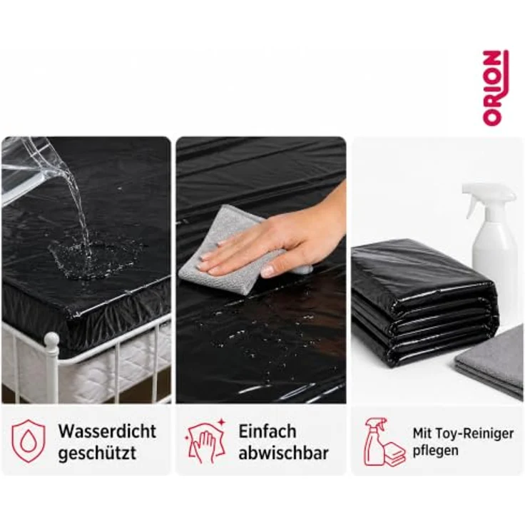 ORION Gummilaken „Accessoire Bizarre – Lack-Optik, wasserdicht, 200x230cm | Sinnliche Liebesdecke für Feuchtspiele – soft, abwischbar & diskret verpackt geliefert – Bild 6