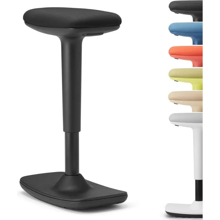 Trendoffice to-Swift, ergonomischer Stehsitz/Hocker mit Wippfunktion, Stehhilfe, höhenverstellbar, modernes Design, Homeoffice, by Dauphin (Black)