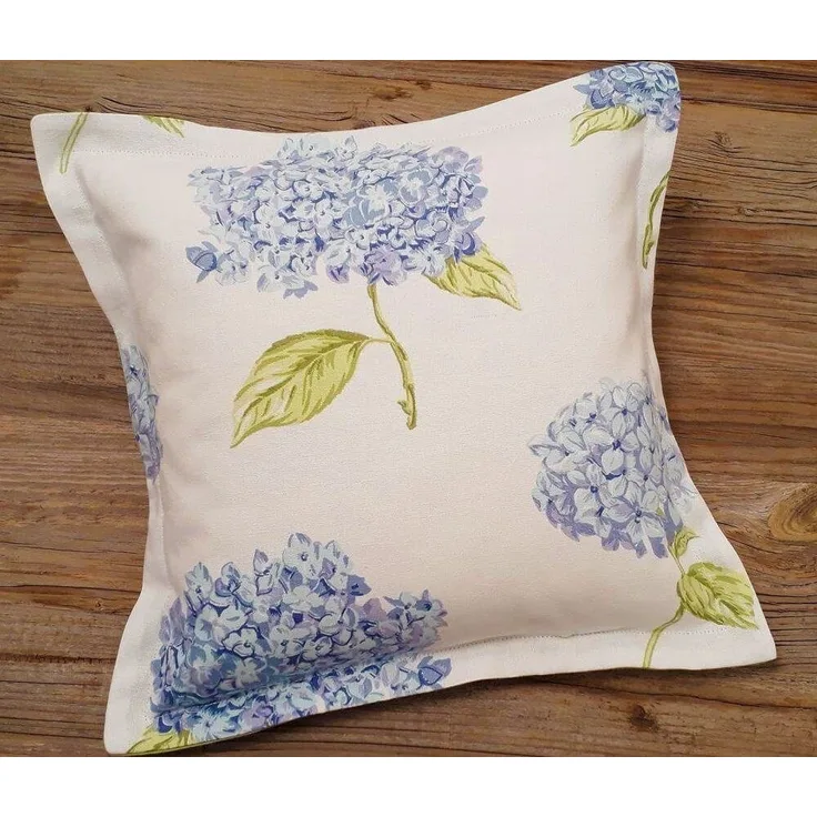 matches21 HOME & HOBBY Kissenbezüge Kissen-Bezug 30x30 cm Vintage Blumen blau weiß Baumwolle, (1 Stück), Wohnzimmer Kissen-Hülle als Deko-Kissen Zier-Kissen Sofa-Kissen