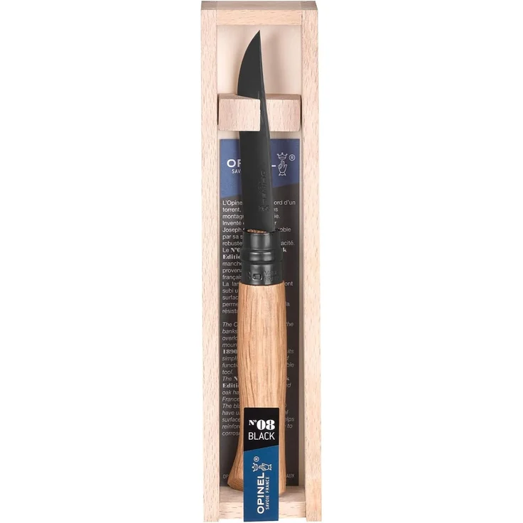 Opinel Tradition Luxury N°08 - Klappmesser - 8.5 cm - mattschwarze Klinge, gelbbraun mit gleichmäßig marmoriertem Griff – Bild 2