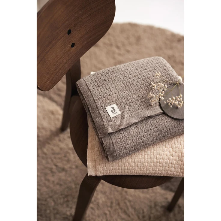 Jollein 516-522-67080 Kinderdecke Strick Merinowolle Oatmeal beige (100x150 cm) – Bild 9