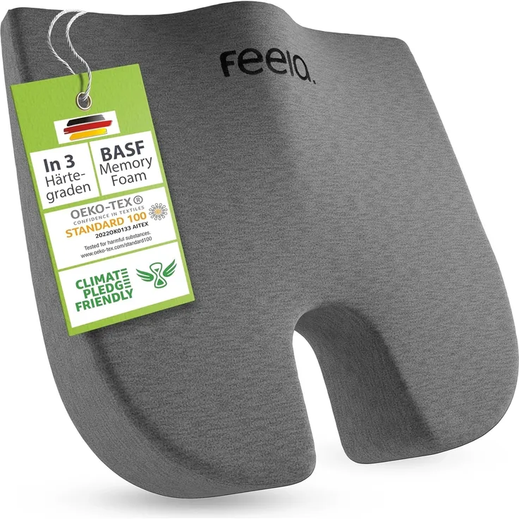 feela Sitzkissen Orthopädisches Keilkissen – fördert aufrechtes & gesundes Sitzen, Ideal fürs Büro & Homeoffice – entlastet Rücken & verbessert Haltung
