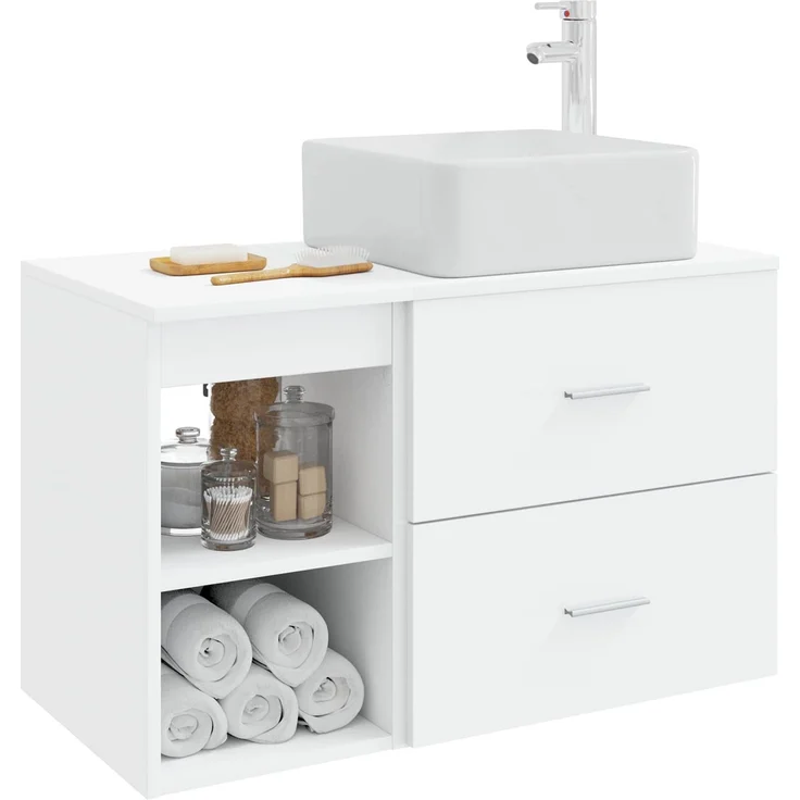 vidaXL Badezimmerschrank-Set 2 stk. Weiß 79,5 x 41 x 80 cm 3403880 – Bild 3