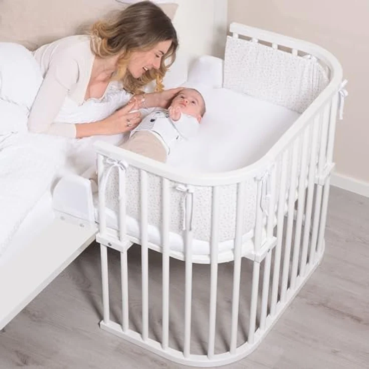 babybay Verlängerungsseite Natur lackiert inkl. Matratzenergänzung weiß passend für Modell Boxspring XXL – Bild 3