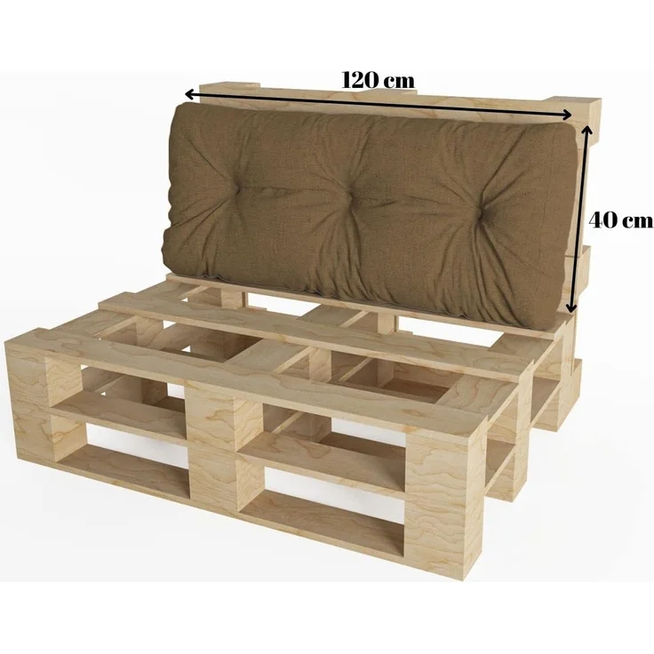 chilly pilley Palettenauflage Schaumflocken palettenkissen Palettenpolster Palettenmöbel Palettensofa Rückenlehne Sitzkissen Seitenkissen Set (5er Set Braun) – Bild 5