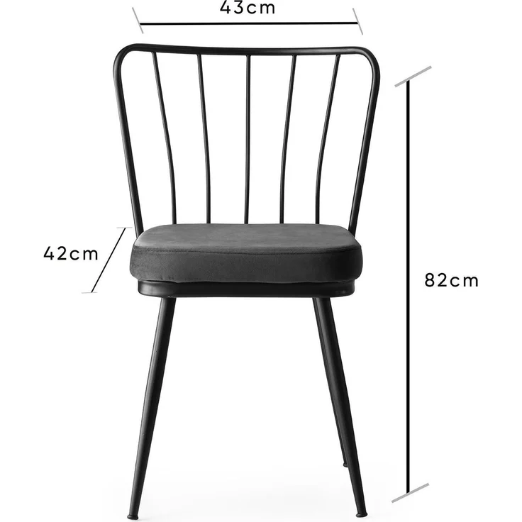 Skye Decor 'Yıldız - 942 V4' Stuhlset (4-teilig), Schwarz, 43 x 82 x 42 cm – Bild 7