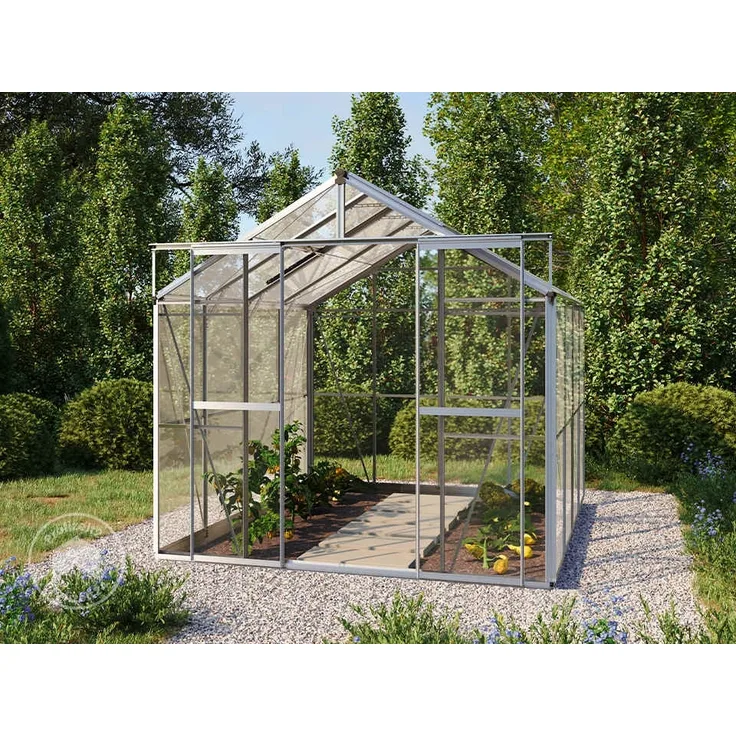 GFP Gewächshaus Jade 4 Glasgewächshaus 222x259 cm | Aluminium-Rahmen, 4 mm Sicherheitsglas