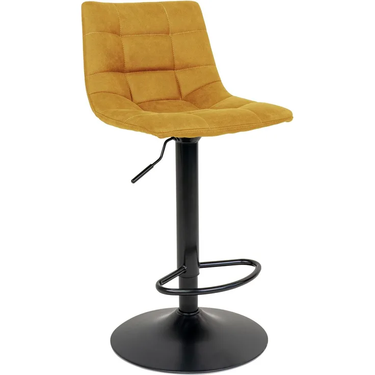 House Nordic Barstuhl, Samt, senfgelb, schwarze Beine, HN1004 - 2er set