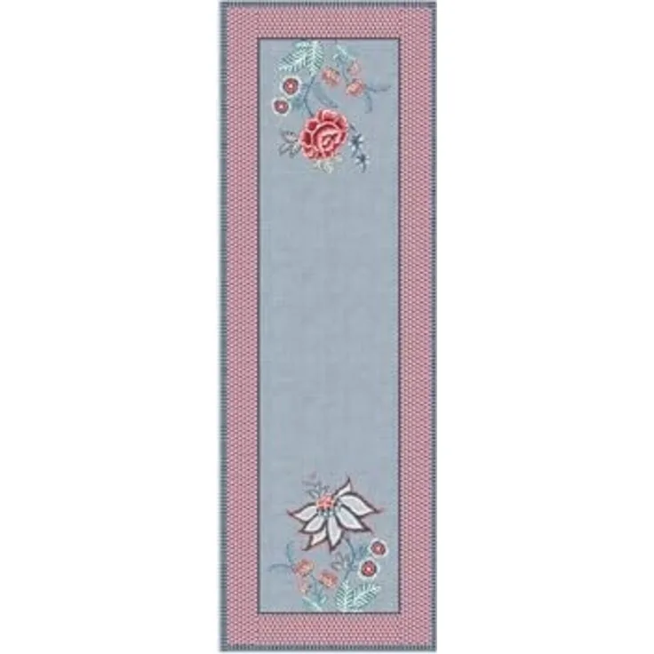 PiP Studio Tischläufer Flower Festival Tischläufer Blue 50 x 150 cm, Table Runner Flower Festival Blue 50x150cm