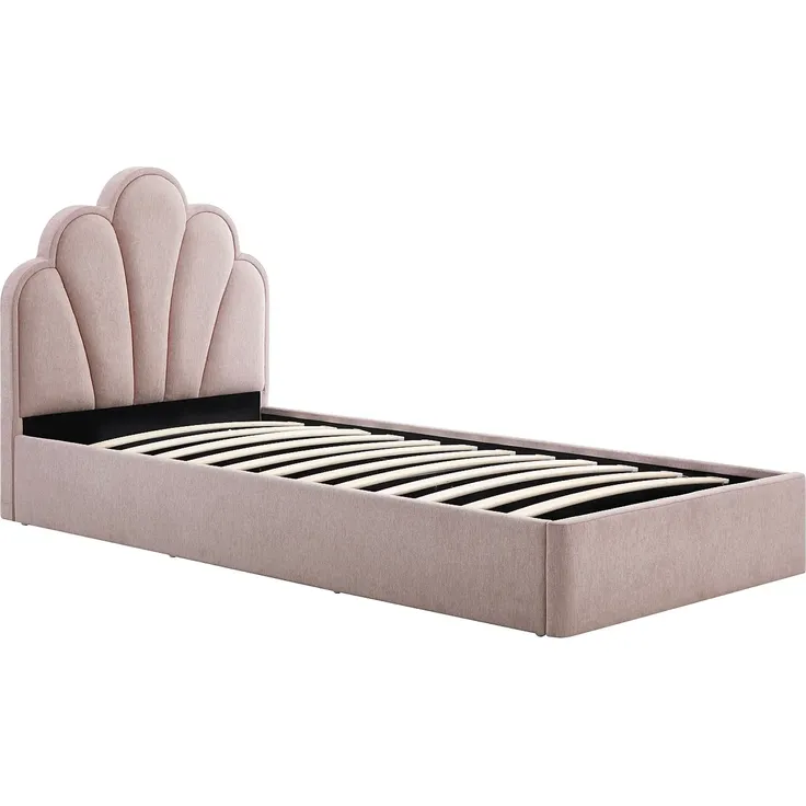 Vente-unique - CORALUNO Bett Stoff Puderrosa - B 205,5 cm x H 100 cm x L 97,5 cm – Bild 3