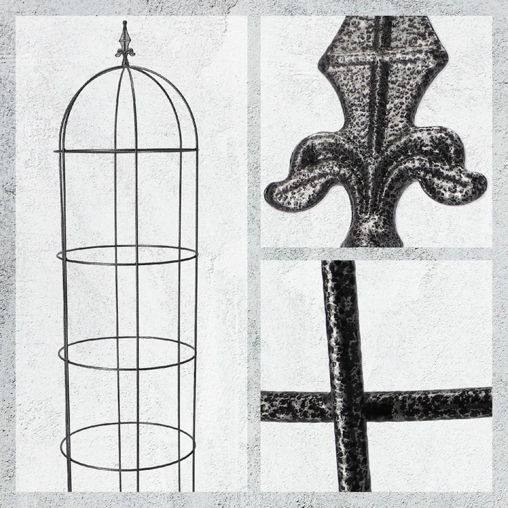 KADAX Gartenobelisk aus Metall für Blumen und Rosen, 150 cm – Bild 3