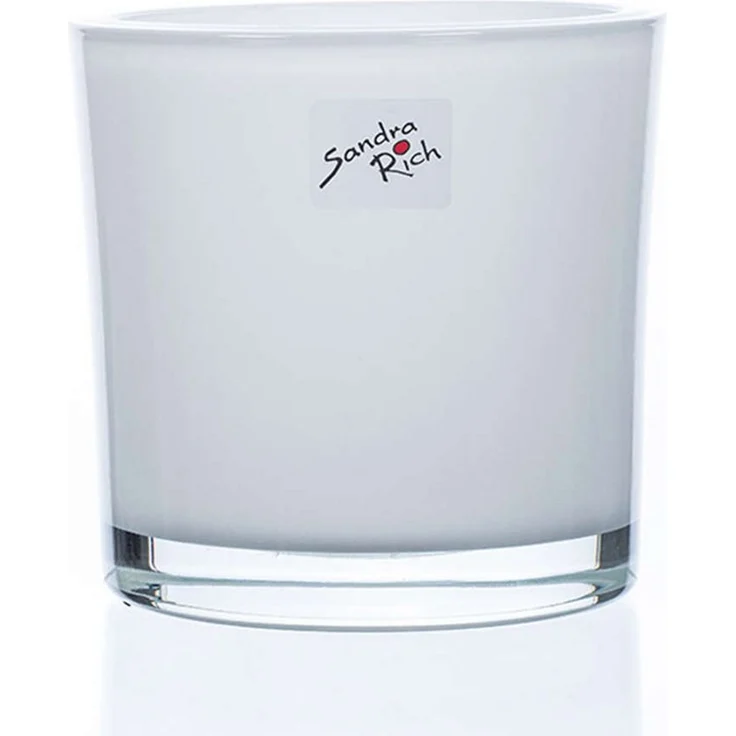 Sandra Rich Übertopf SANDRA RICH, Glasübertopf WEISS "cylindrical heavy Pot H 12cm/11,5cm" – Bild 1