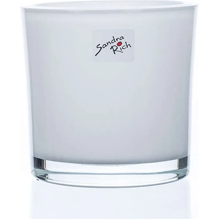Sandra Rich Übertopf SANDRA RICH, Glasübertopf WEISS "cylindrical heavy Pot H 12cm/11,5cm"