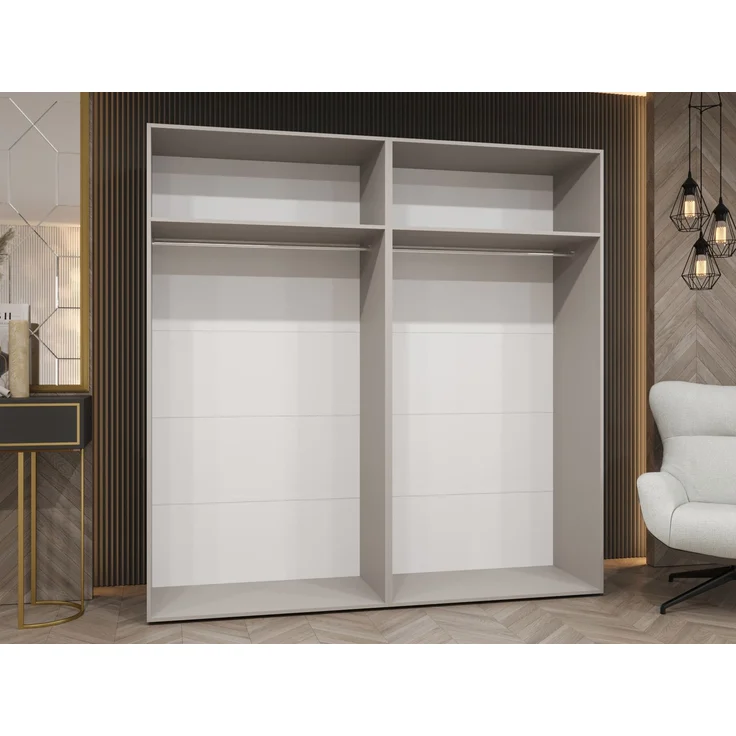 Kleiderschrank Veluna III 200 (Farbe: Cashmere / Cashmere + Gold) – Bild 3