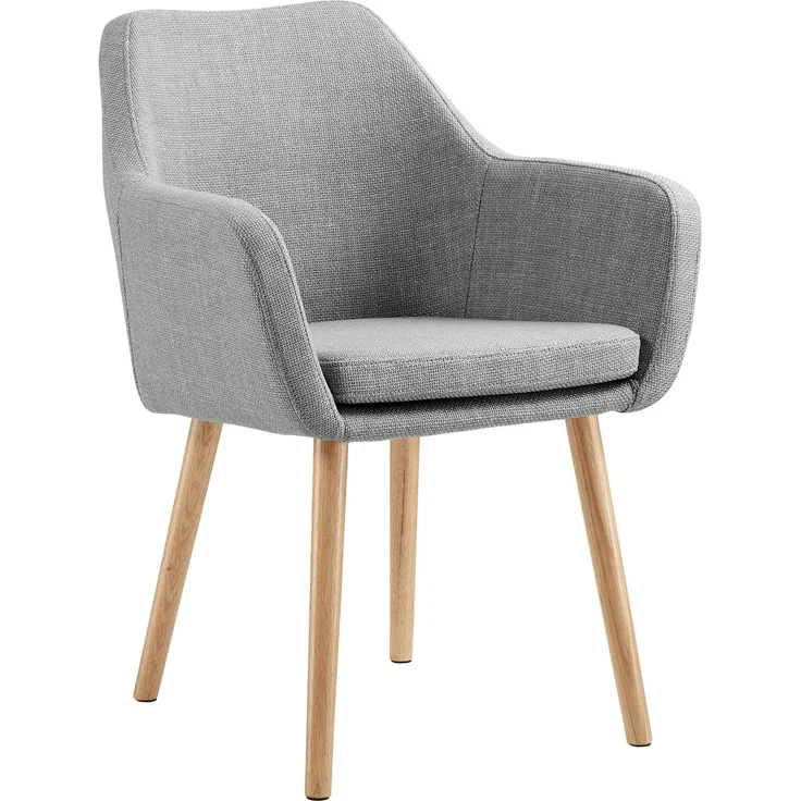 SalesFever Armlehnstuhl aus Strukturstoff – Massivholz-Eichenbeine, skandinavisches Design – Bild 1