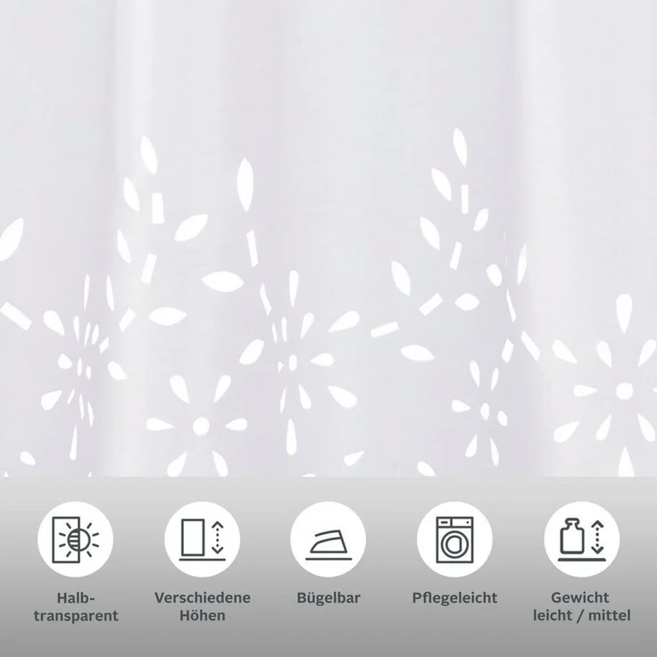 OTTO home Scheibengardine Neapel (1 St), Stangendurchzug, halbtransparent, Taft, halbtransparent, Seiden Optik – Bild 2