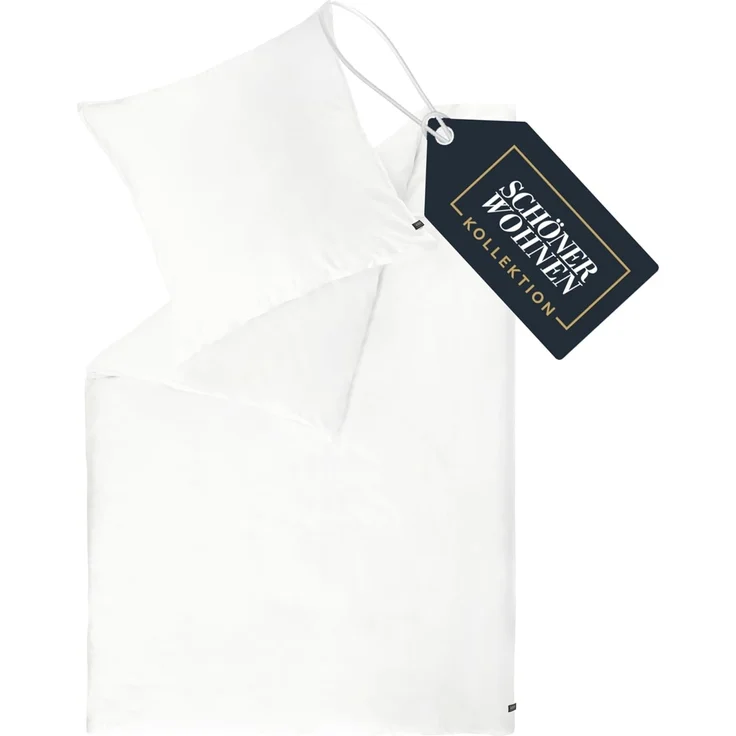 SCHÖNER WOHNEN-Kollektion Bettwäsche PLAIN Satin Bettwäsche, Baumwolle, 1 teilig, 200 x 200 cm in Weiss – Bild 1