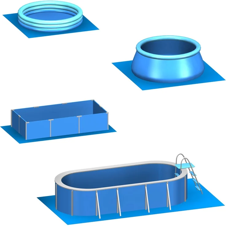 1,9m² Poolunterlage 8 Poolmatten 50x50cm Blau – Bild 2