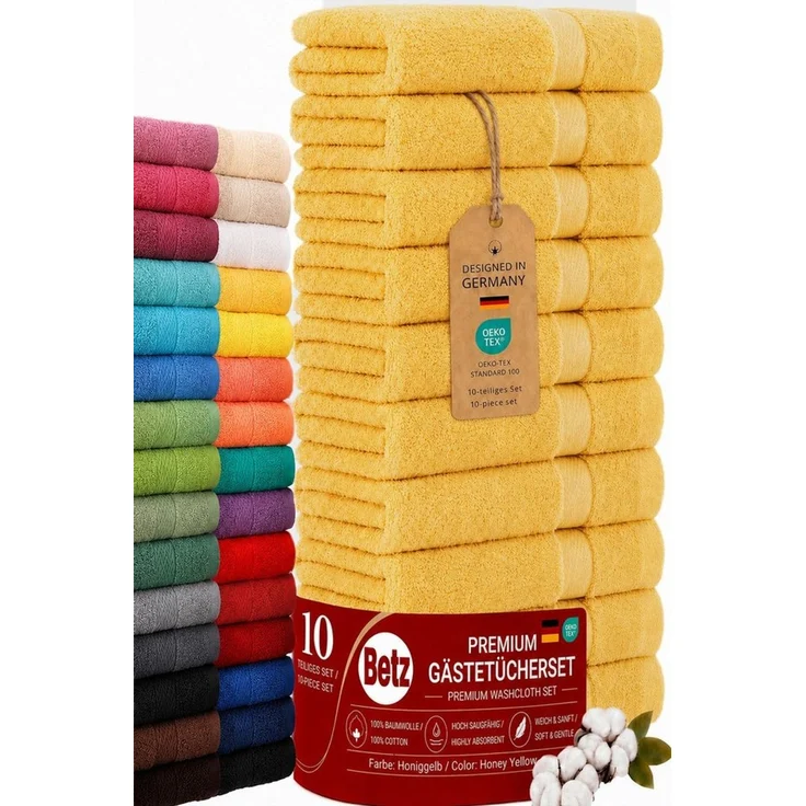 Betz Gästehandtücher 10 tlg. Gästehandtücher-Set PREMIUM 100 % Baumwolle 30x50cm, 100% Baumwolle (10-St) – Bild 1