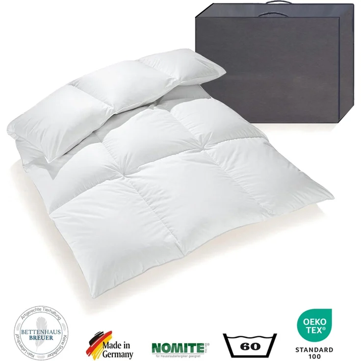 Extra warme 100% Winter Daunendecke sibirische Daunen 135x200 1200g – Bild 2