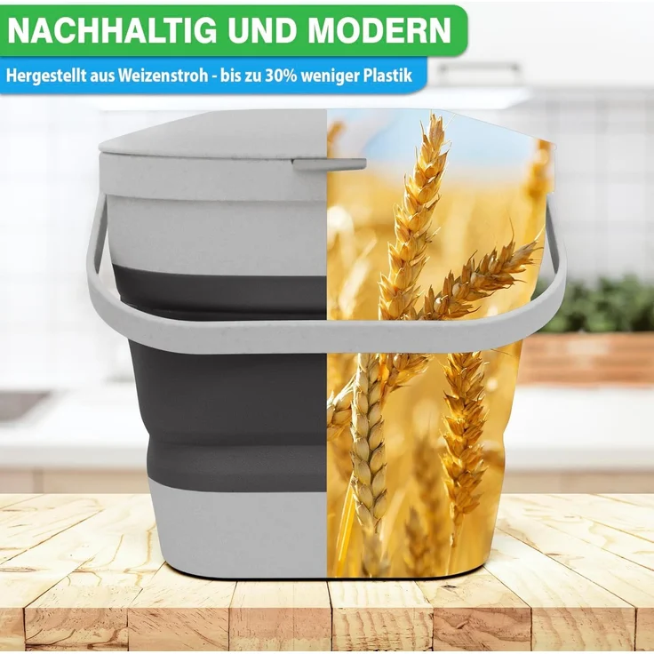 YourCasa Biomülleimer YourCasa® Biomülleimer Küche klein 4L nachhaltig mit Akivkohlefilter, Fassungsvermögen 4L, nachhaltige Materialien – Bild 5