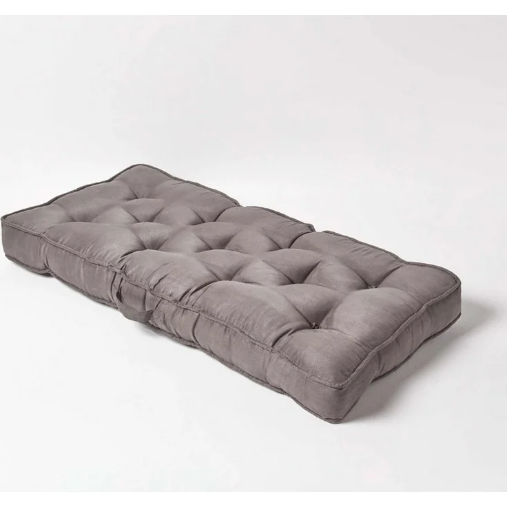 Homescapes Sitzkissen Sofa-Auflage 100 x 48 cm mit Veloursbezug – dickes Sitzkissen grau – Bild 2