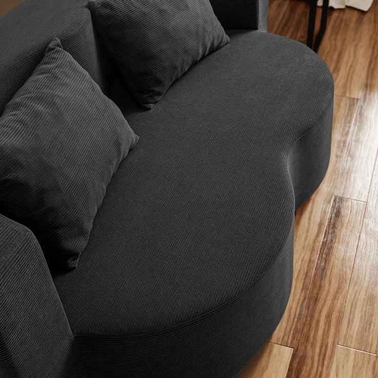 SoBuy FST101-SCH Schlafcouch, Wohnlandschaft, Ausziehcouch, Textile, Schwarz, 177 x 32 x 107 cm – Bild 5