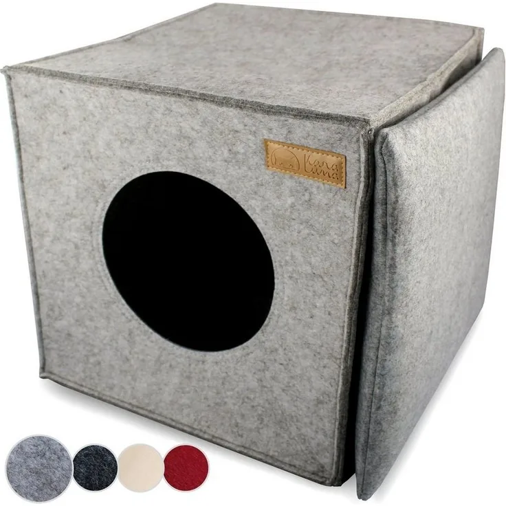 KaraLuna Tierbett Katzenhöhle aus Filz fürs Regal I Katzenbett Katze Schlafplatz