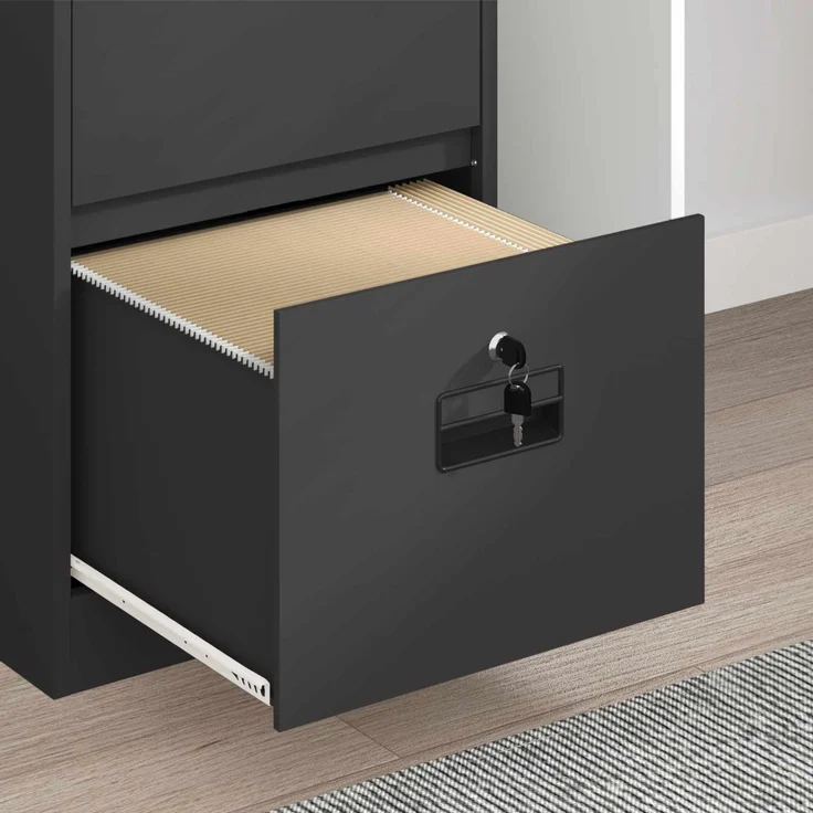 vidaXL Aktenschrank Schwarz 45,5 x 42 x 74,5 cm Kaltgewalzter Stahl 891610 – Bild 5