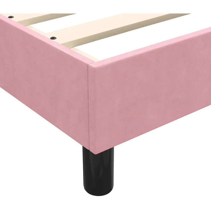 vidaXL Boxspringbett ohne Matratze Rosa 90x220 cm Samt 3315860 – Bild 8