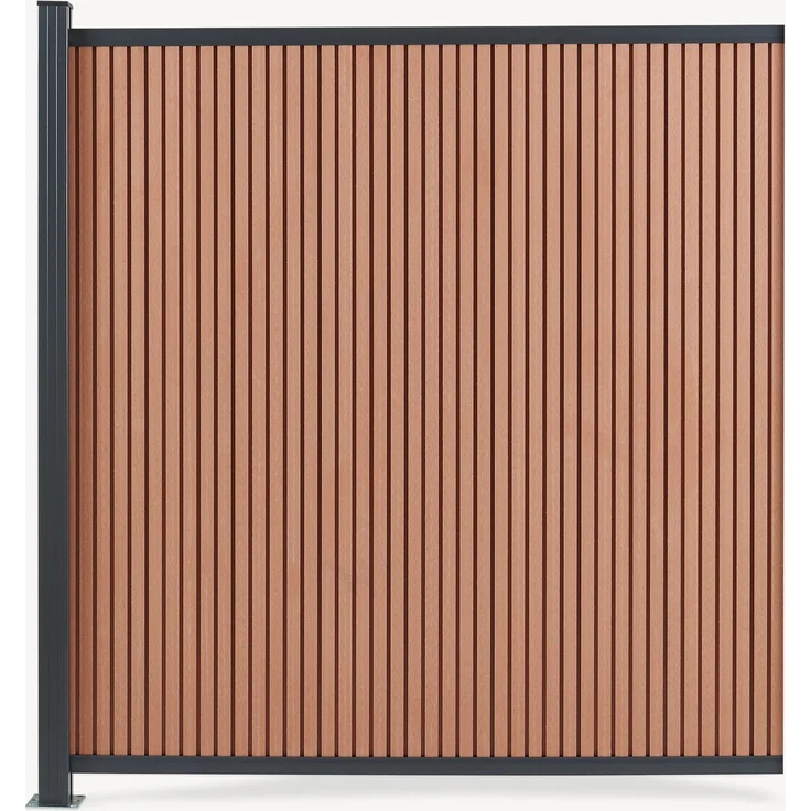 Gartenzaun Erweiterungsmodul Grassano mit 1 Pfosten 185x175 cm WPC Braun [neu. holz] – Bild 5