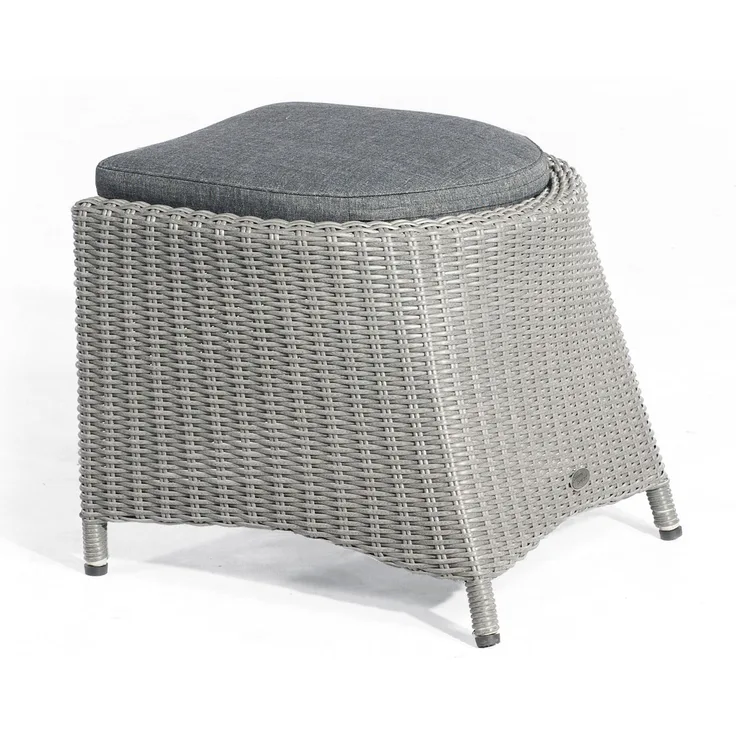 SunnySmart Fußhocker Para-Plus Aluminium mit Kunststoffgeflecht rustic-vintage