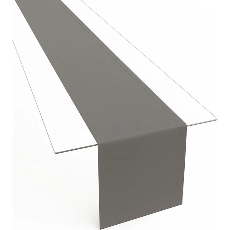 Tischläufer aus Minimate Gewebe. Modern, glatt, breiter Saum, bügelfrei, strapazierfähig, waschbar bis 60°C, trocknergeeignet. Küche und Wohnzimmer. Größe und Farbe wählbar. (Grau, 40x250)