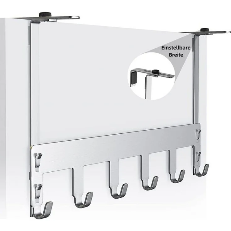Elegear Kleiderhaken /Türhaken Edelstahl zum aufhängen 40x22cm mit 6 Haken für Kleidung, Badzimmer, Wohnzimmer, Duschen, (1-St, 1), für Türen,Badezimmer,Schlafzimmer Kleiderhaken mit 6 Haken – Bild 4