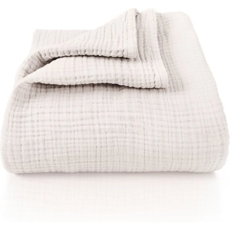 Laynenburg Tagesdecke Musselin aus 100% Baumwolle – Baumwolldecke, Kuscheldecke, Wohndecke als Sommerdecke, Bett-Überwurf, Couch-Überwurf, Sofa-Decke