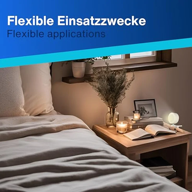 REV Wandleuchte Akku - 150lm, dimmbar, 360° drehbar | Wandleuchte innen ohne Stromanschluss - ideal für Flur, Schlaf- & Wohnzimmer, weiß – Bild 9