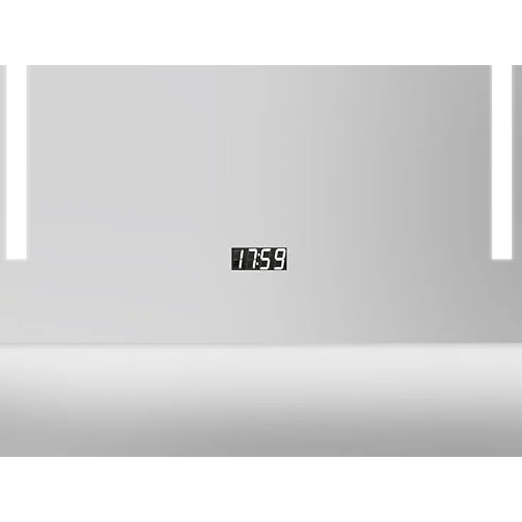 Talos Talos Star LED Badspiegel 80x60 cm, Wandspiegel mit neutralweißem LED-Licht, Digitaluhr und Kippschalter, beleuchtet, Aluminiumrahmen in gebürsteter Stahloptik – Bild 5